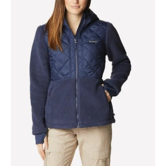 Columbia Women’s Crested Peak Full Zip Jacket Blue Size Medium EUC - Picture 1 of 6